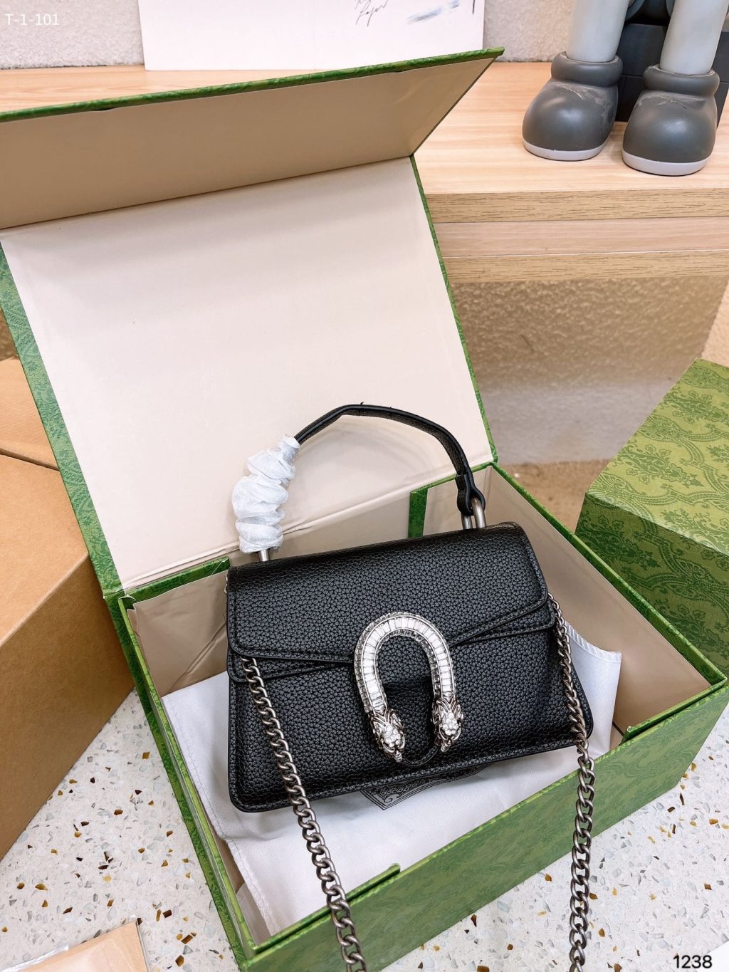 Gucci Dionysus Mini Top Handle Bag Black 18Cm 752029 Caogn 1155 - Image 6