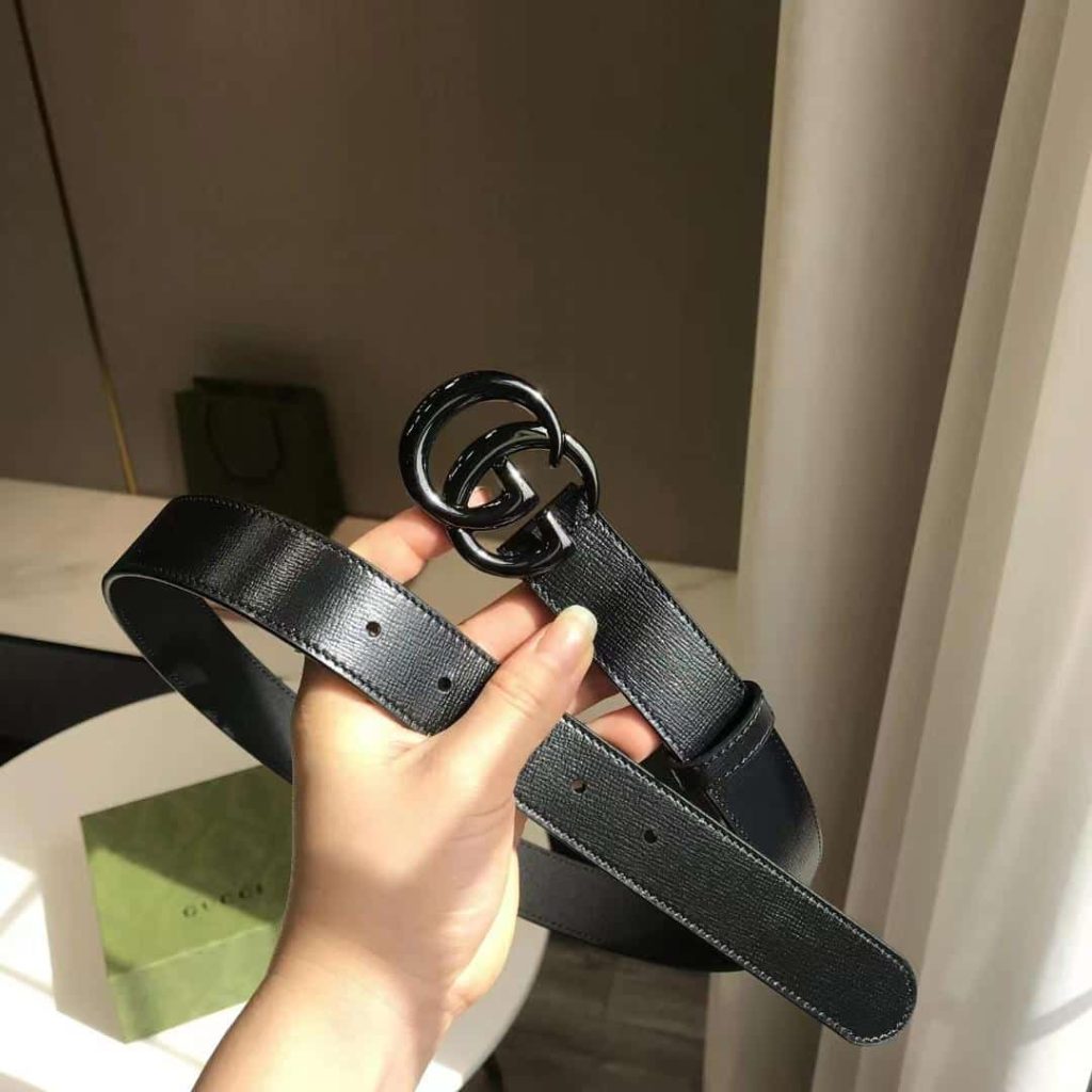 Gucci Gg Marmont Thin Belt Black Leather 414516 18Yxv 1000 - Image 7