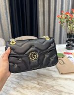 GUCCI GG MARMONT SHOULDER BAG BLACK 23CM 443497 AACPG 1000 - Image 8