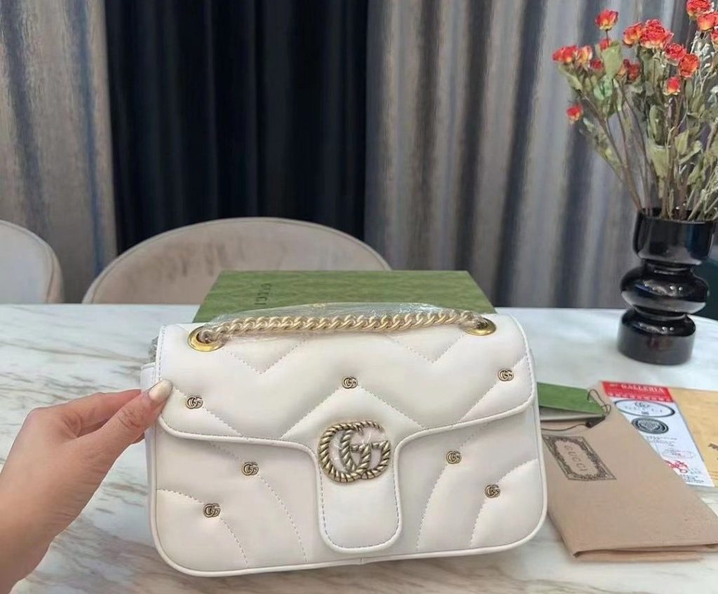 GUCCI GG MARMONT SHOULDER BAG WHITE 23CM 443497 AACPG 9206 - Image 3