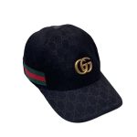 Gucci Gg Canvas With Web Baseball Cap Black