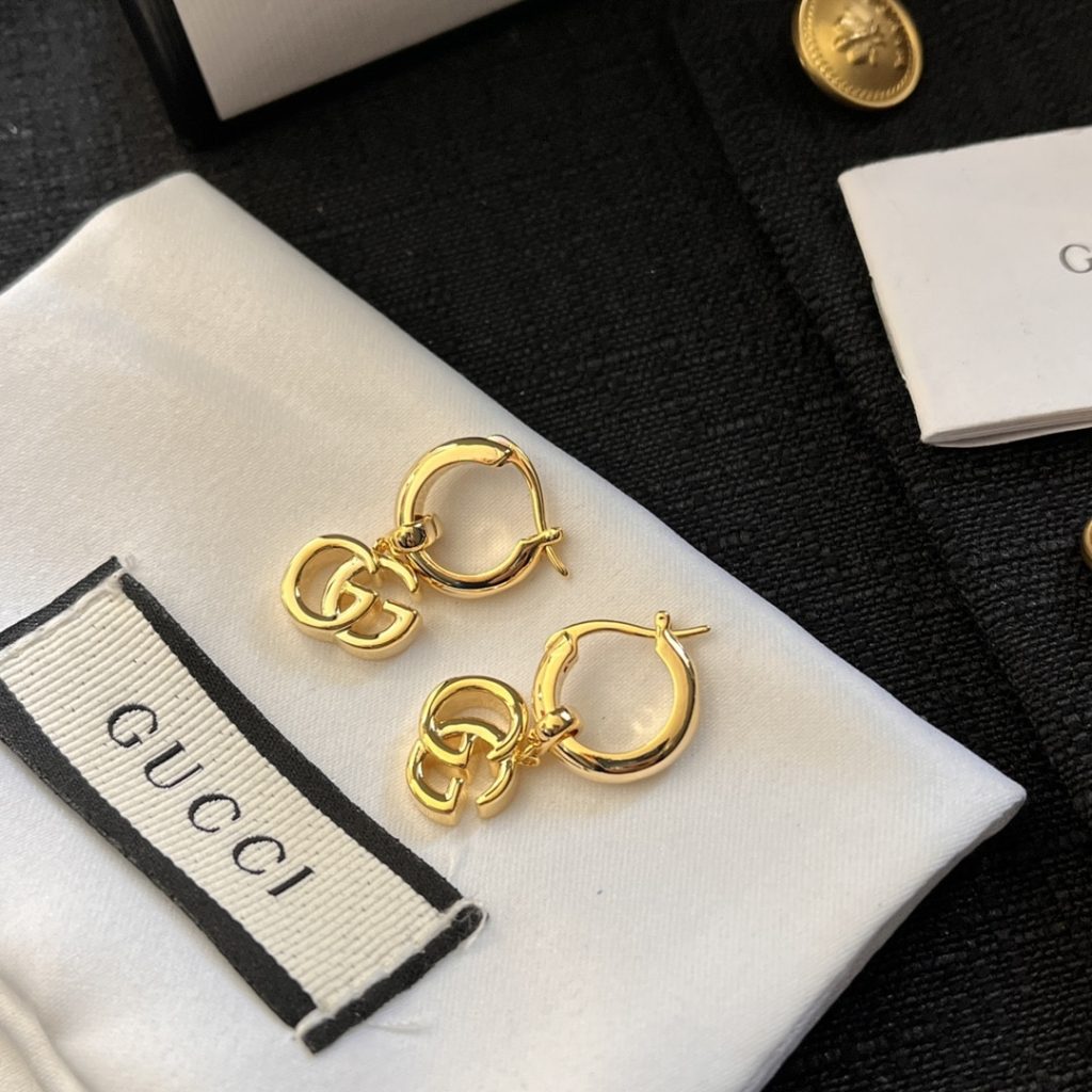 Gucci Gg Running Drop Earrings Gold - Image 8