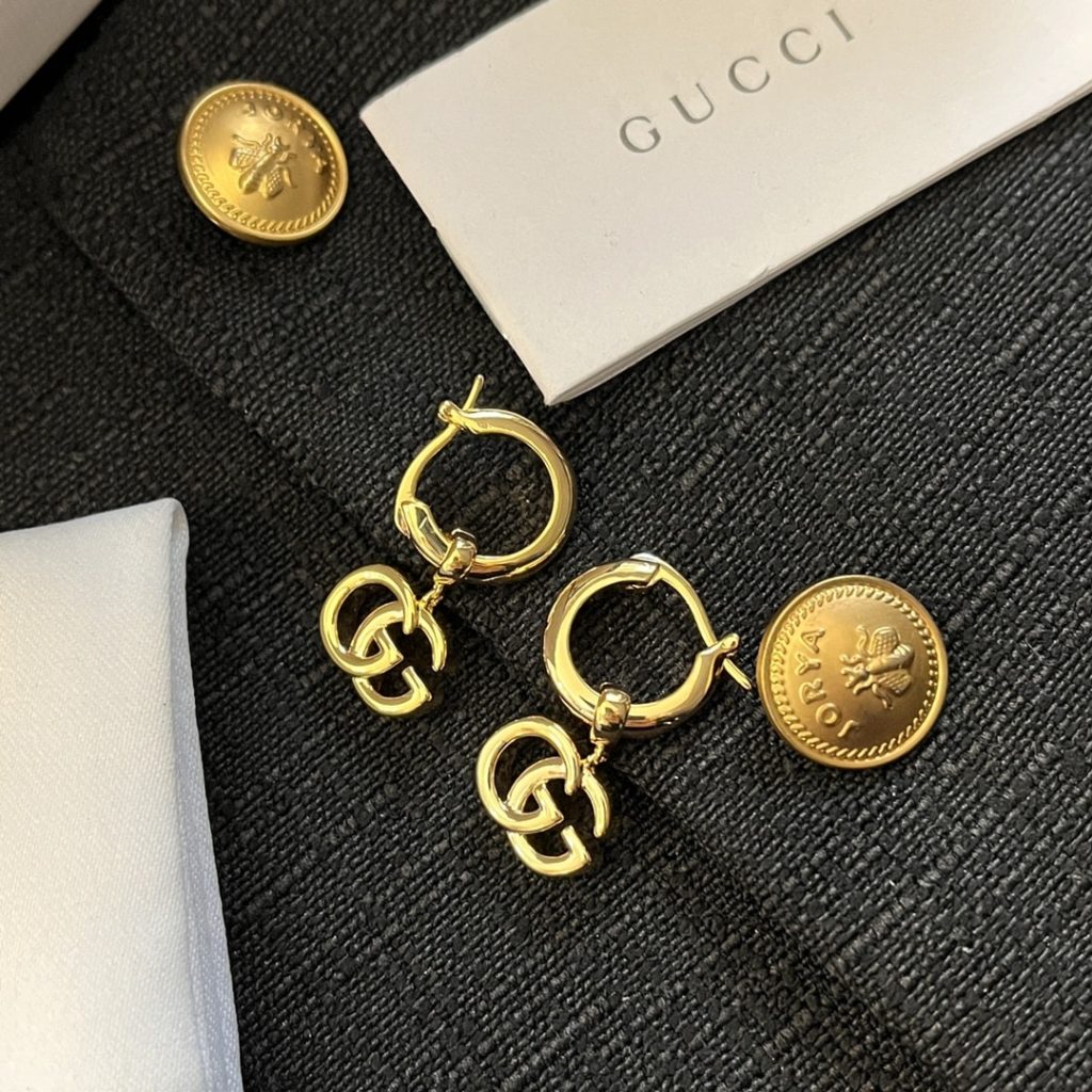 Gucci Gg Running Drop Earrings Gold - Image 6
