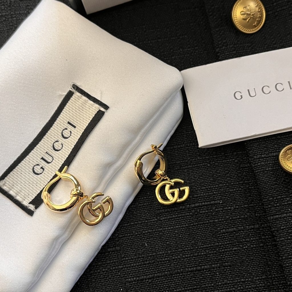 Gucci Gg Running Drop Earrings Gold - Image 4