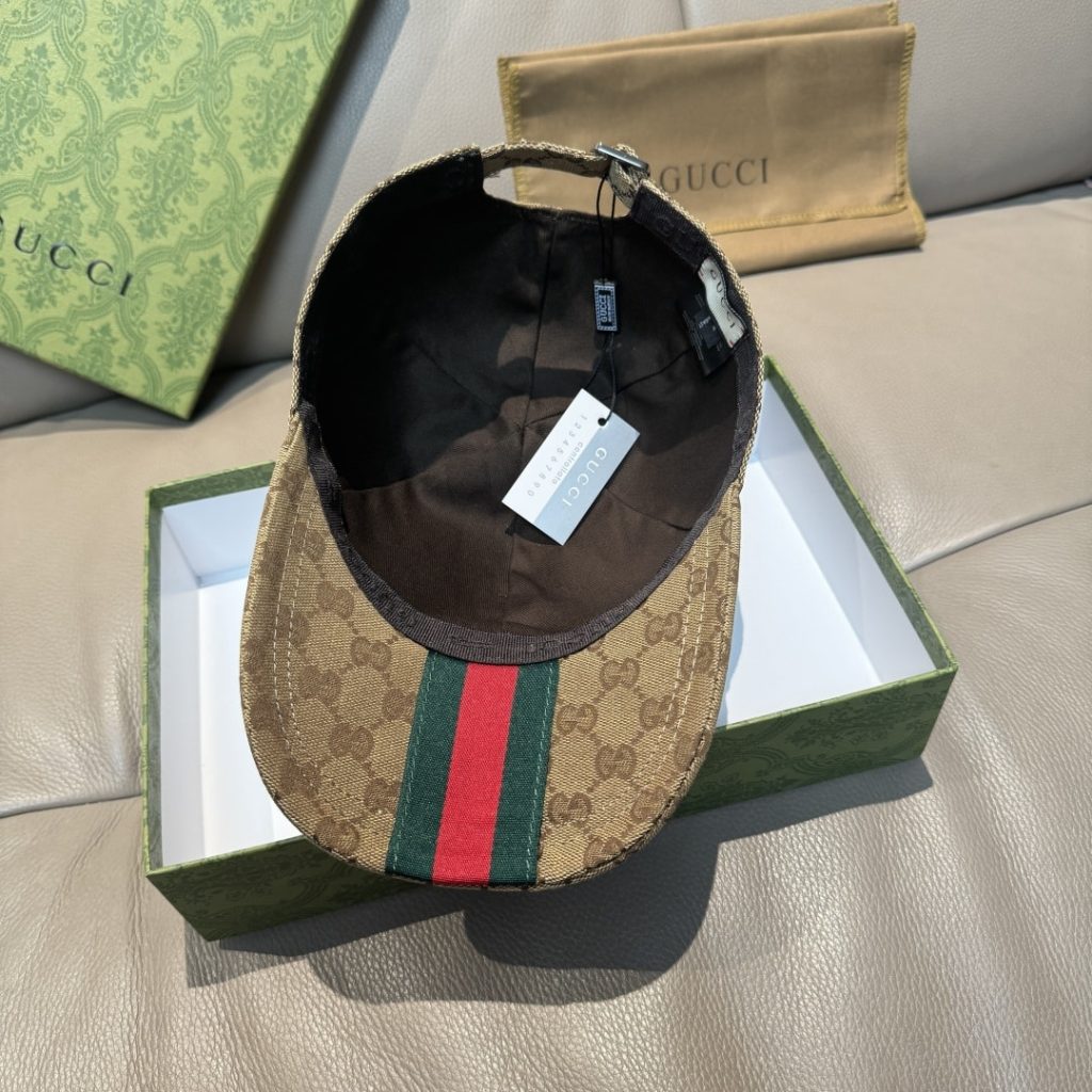 Gucci Gg Canvas Baseball Hat Camel And Dark Brown 807834 4hba8 9766 - Image 7