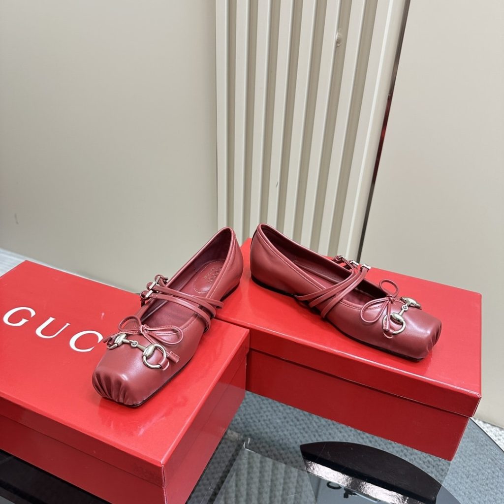 Gucci Women's Horsebit Ballet Flat Sacchetto Red 821219 Aaea4 6207 - Image 3