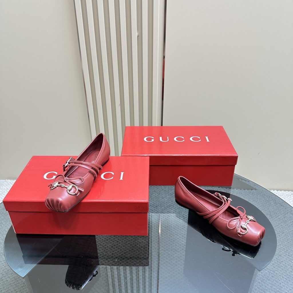 Gucci Women's Horsebit Ballet Flat Sacchetto Red 821219 Aaea4 6207 - Image 6