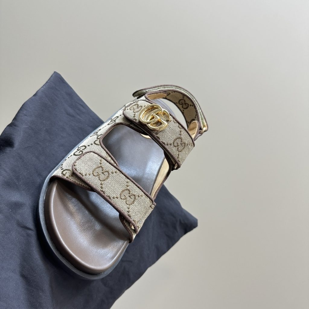 Gucci Double G Sandal Beige And Ebony 771575 G1730 9755 - Image 4