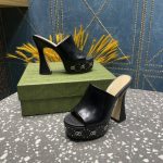 Gucci Women'S Platform Slide Sandal Black 740426 C9D00 1000 - Image 7