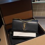 Saint Laurent Sunset Medium In Smooth Leather Bag Black 22Cm 634723 D4267 1031 - Image 3