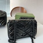 Gucci GG Marmont Patent Super Mini Bag Black Patent 17cm 476433 AACDE 1000 - Image 4