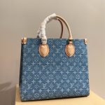 Louis Vuitton New Lv Remix Onthego MM Denim Blue 35Cm M46871 - Image 3