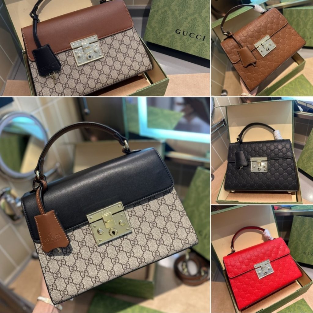 Gucci Paddle Lock Gg Supreme Top Handle Black 28Cm - Image 7