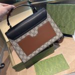 Gucci Paddle Lock Gg Supreme Top Handle Black 28Cm - Image 5