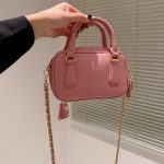 Prada Saffiano Lux Signature Mini Bauletto Bag Pink 19Cm - Image 6