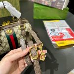 Gucci Ophidia Small Boston Bag GG Monogram Beige And Dark Brown 22Cm 772053 96IWG 8745 - Image 7