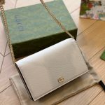 Gucci Gg Marmont Leather Mini Chain Bag White Leather 19Cm - Image 3
