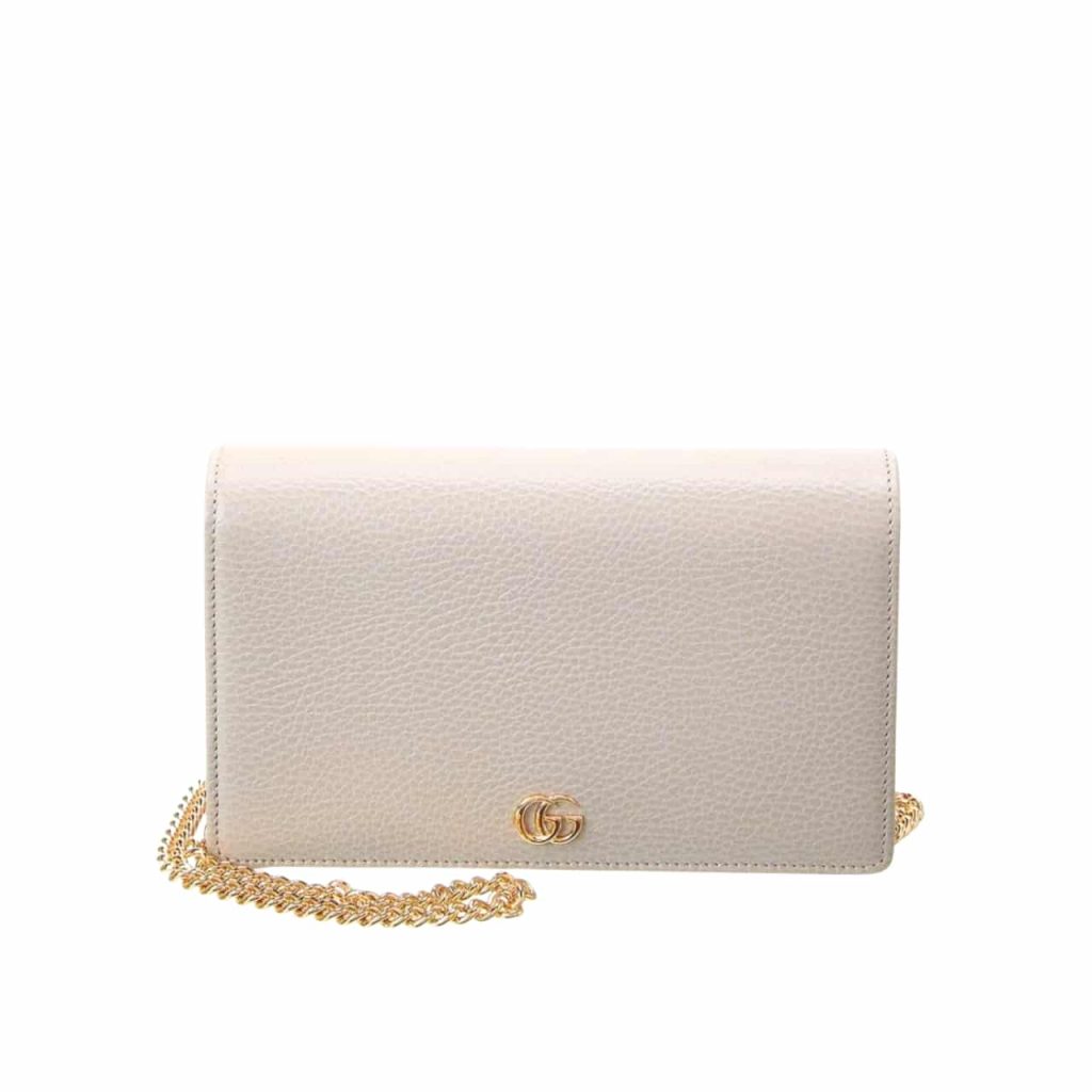 Gucci Gg Marmont Leather Mini Chain Bag White Leather 19Cm - Image 2
