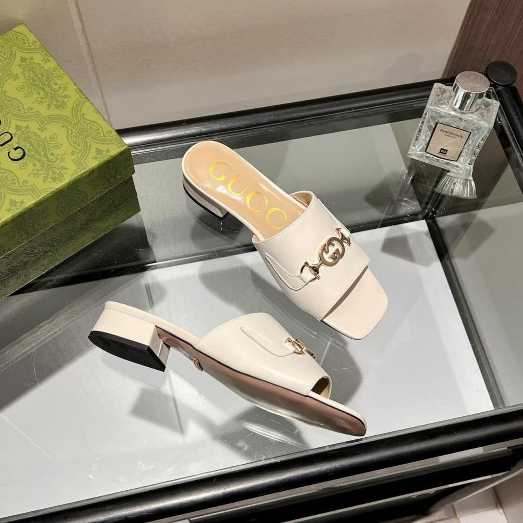 Gucci Zumi Leather Slide Sandal White 60241 C9D00 1000 - Image 5