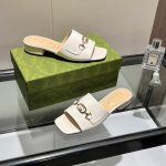 Gucci Zumi Leather Slide Sandal White 60241 C9D00 1000 - Image 6