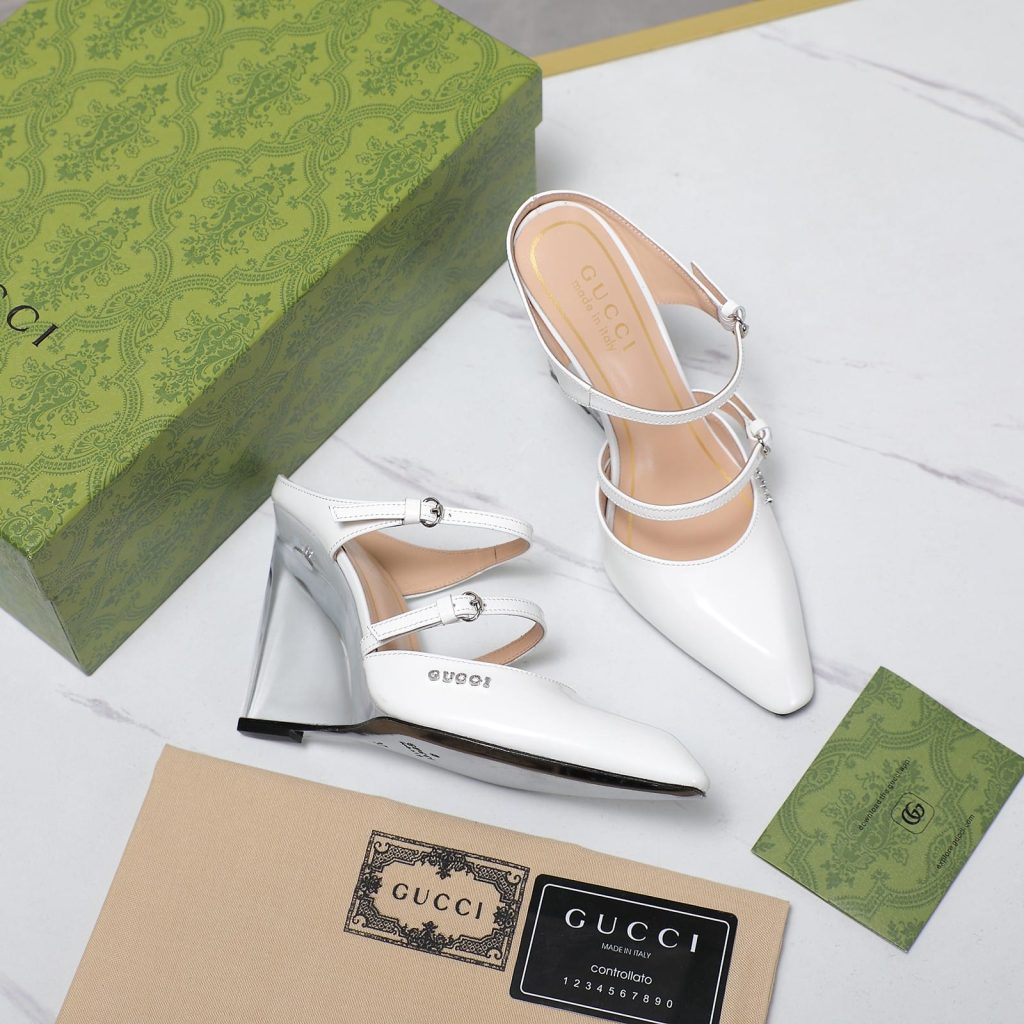 Gucci Women's Wedge Mule White 827856 Clg00 9014 - Image 7