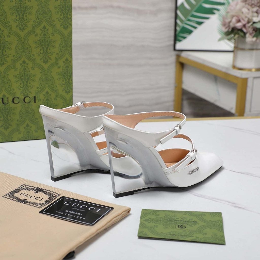 Gucci Women's Wedge Mule White 827856 Clg00 9014 - Image 5
