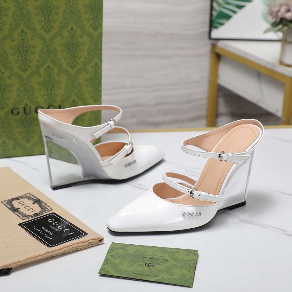 Gucci Women's Wedge Mule White 827856 Clg00 9014 - Image 4