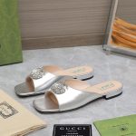 Gucci Gg Crystal Slippers Silver - Image 4