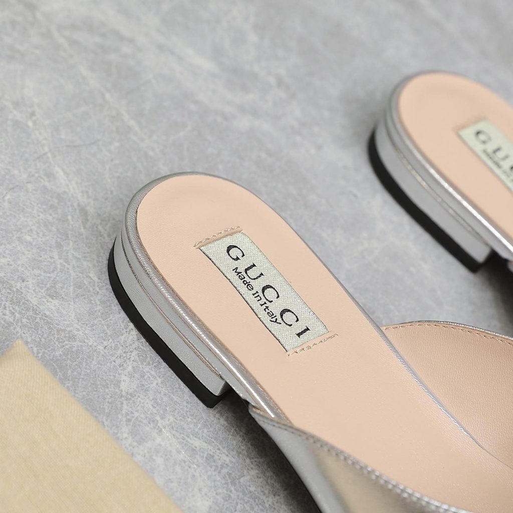 Gucci Gg Crystal Slippers Silver - Image 6