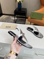 Gucci Women'S Thong Sandal With Horsebit Silver - Image 8