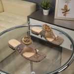 Gucci Blondie Thong Canvas Sandals Ebony Brown 752659 9I650 9769 - Image 4