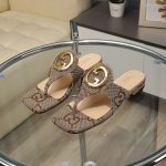 Gucci Blondie Thong Canvas Sandals Ebony Brown 752659 9I650 9769 - Image 3