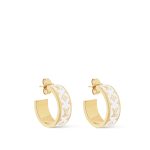 Louis Vuitton Nanogram Enamel Earrings White M01830