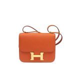 Hermes Constance Mini Epsom Gold-Toned Hardware Orange 18Cm