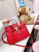 Hermes A Shiny Sanguine Porosus Crocodile Birkin 30 With Gold Hardware Red 30Cm - Image 3