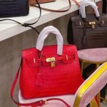 Hermes A Shiny Sanguine Porosus Crocodile Birkin 30 With Gold Hardware Red 30Cm - Image 4