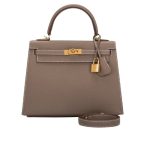 Hermes Kelly Epsom Ck18 Etoupe Gold Hardware 25Cm