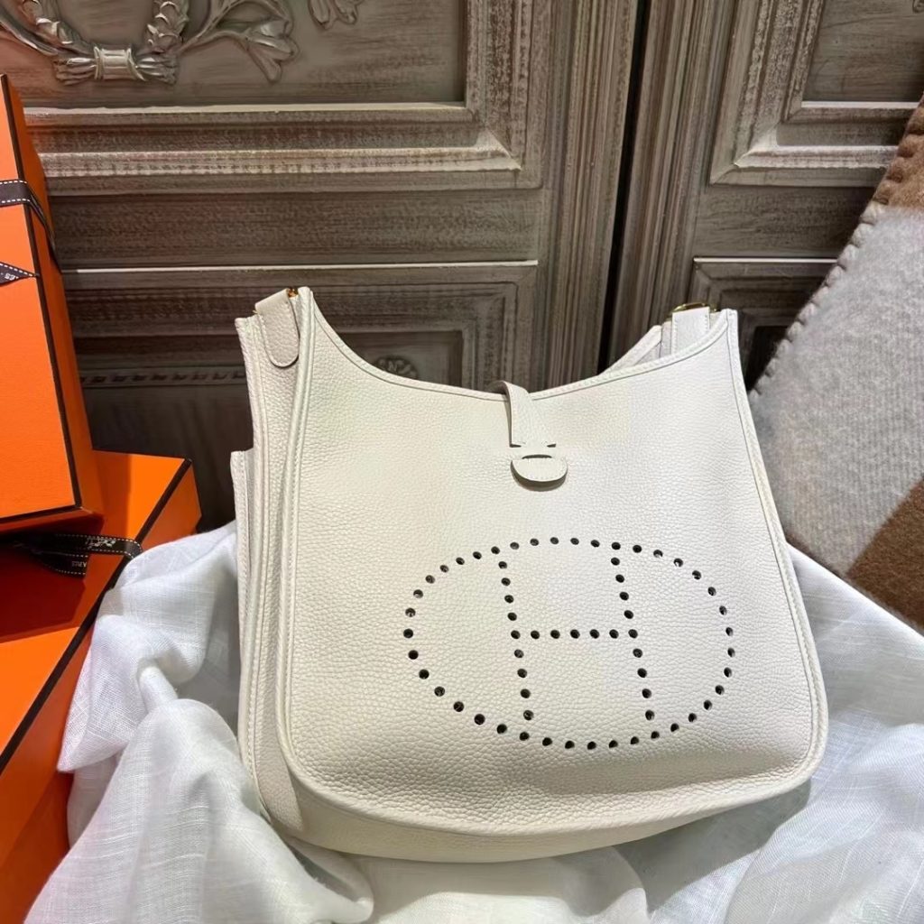 Hermes Clemence Evelyne Pm 25Cm White - Image 2