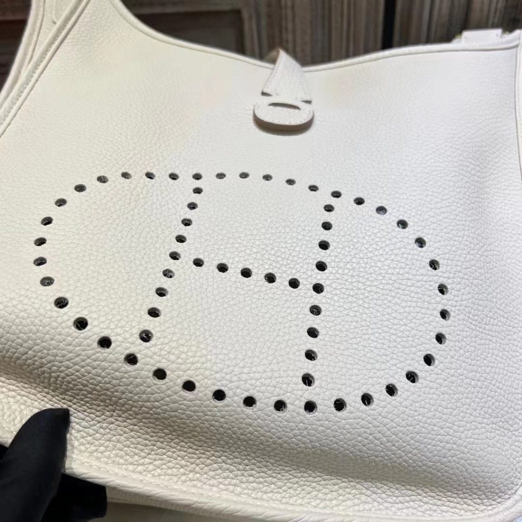 Hermes Clemence Evelyne Pm 25Cm White - Image 5