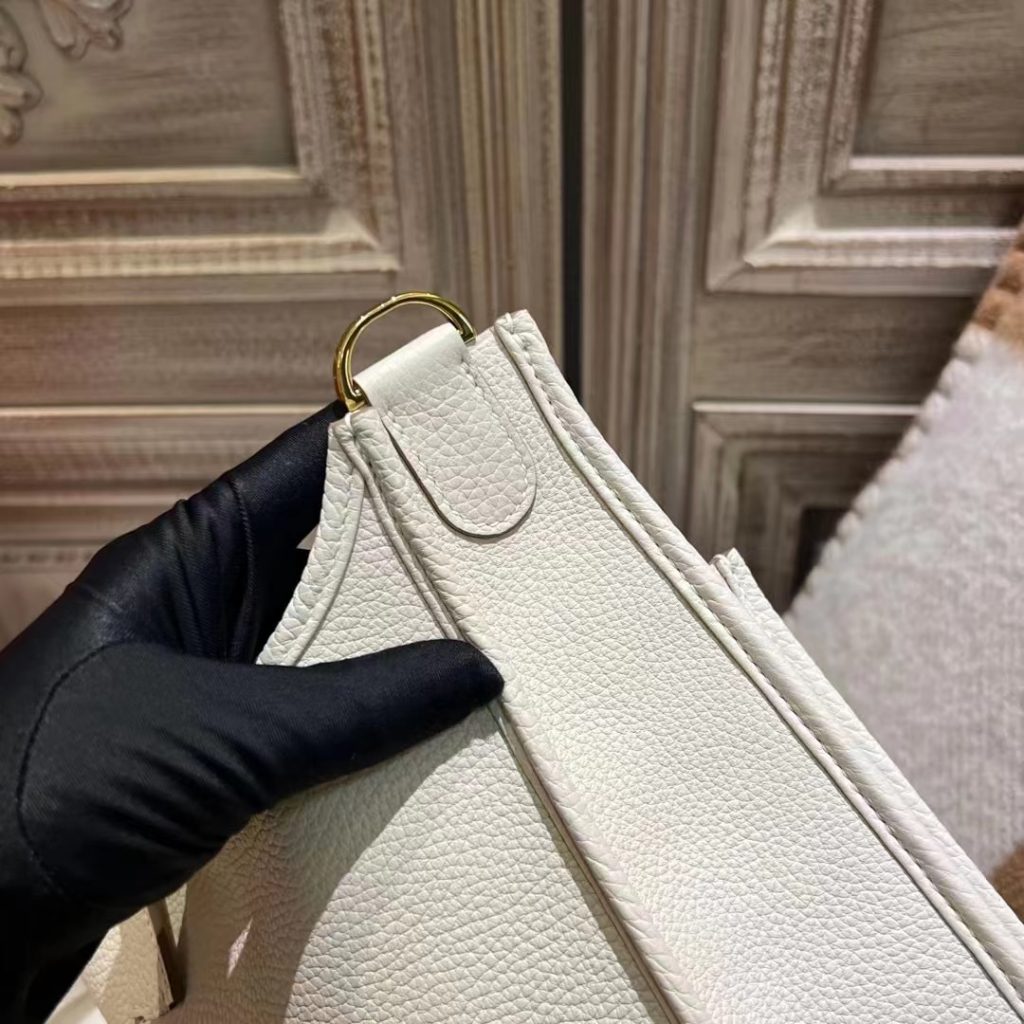 Hermes Clemence Evelyne Pm 25Cm White - Image 6