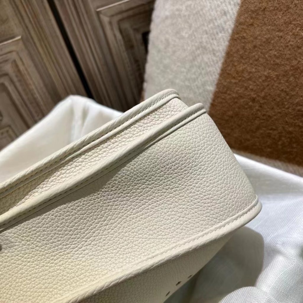 Hermes Clemence Evelyne Pm 25Cm White - Image 4