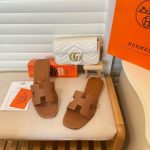 Hermes Slippers Flat Oran Brown H021056Z - Image 5