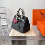 Hermes Birkin 35 Togo Leather Handbag Black 35cm - Image 4