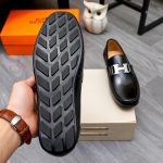 Hermes Men'S Loafer Moccasin Polish Leather With H Silver In Black - Image 10