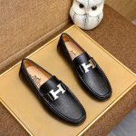 Hermes Men'S Loafer Moccasin Leather With H Silver Black - Image 3