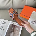 Hermes Oran Sandal Bleu Brut Gold H221105ZV48340 - Image 8