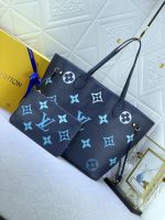 Louis Vuitton Neverfull MM Monogram Empreinte Blue 31Cm M46514 - Image 4