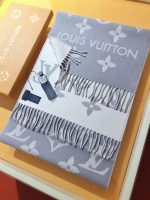 Louis Vuitton Lv Monogram Essential Scarf Light Grey M77727 - Image 3