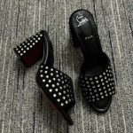 Christian Louboutin Jane 85 Black Strass Mules 1240729T023 - Image 6