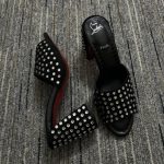 Christian Louboutin Jane 85 Black Strass Mules 1240729T023 - Image 3